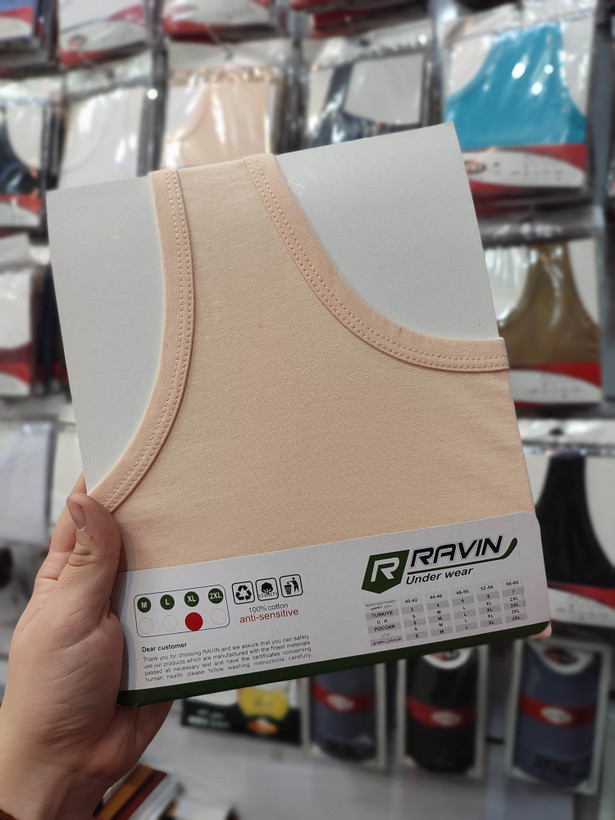 رکابی نخی مردانه عمده تیکا (۶عددی رنگ رندوم)